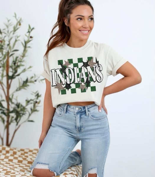 Indians Checker Tee