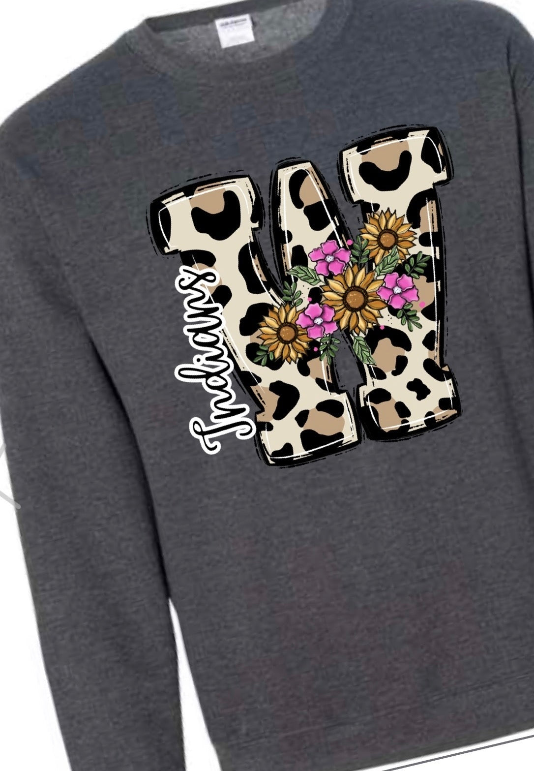 Cheetah Floral Personalized Tee  or Crewneck